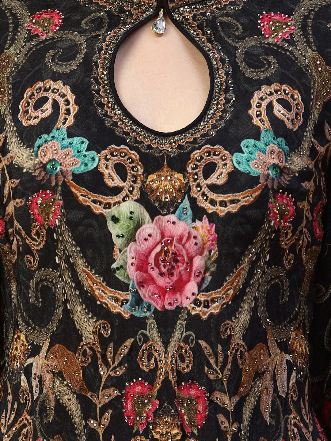 Digital Printed Crepe Gown