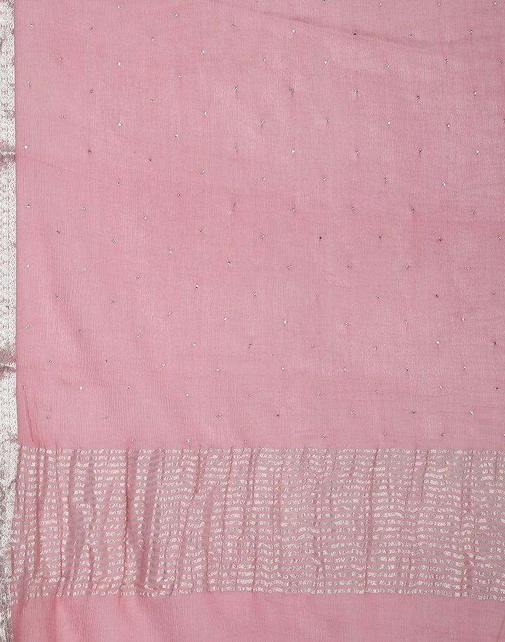 MBZ Meena Bazaar-Maroon Chiffon Saree