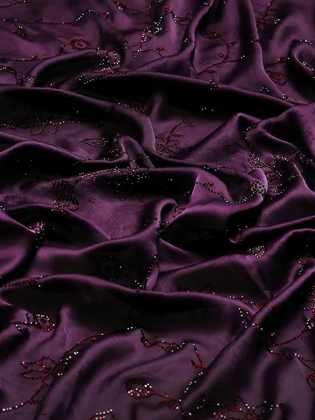 Stone Embroidered Satin Saree