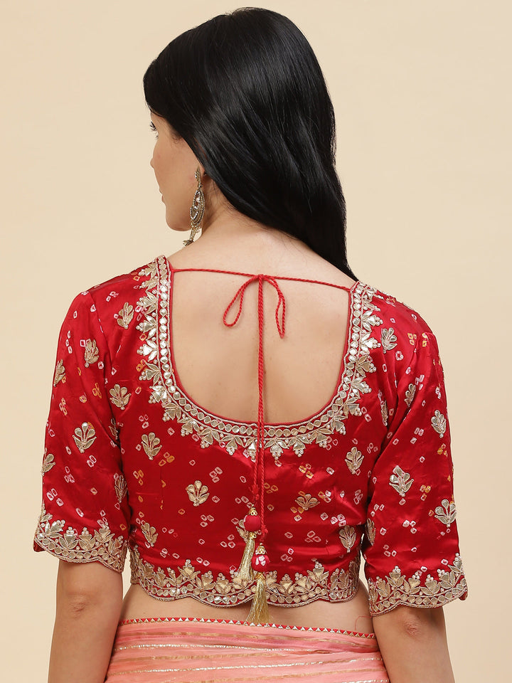Stripes Embroidered Organza Saree