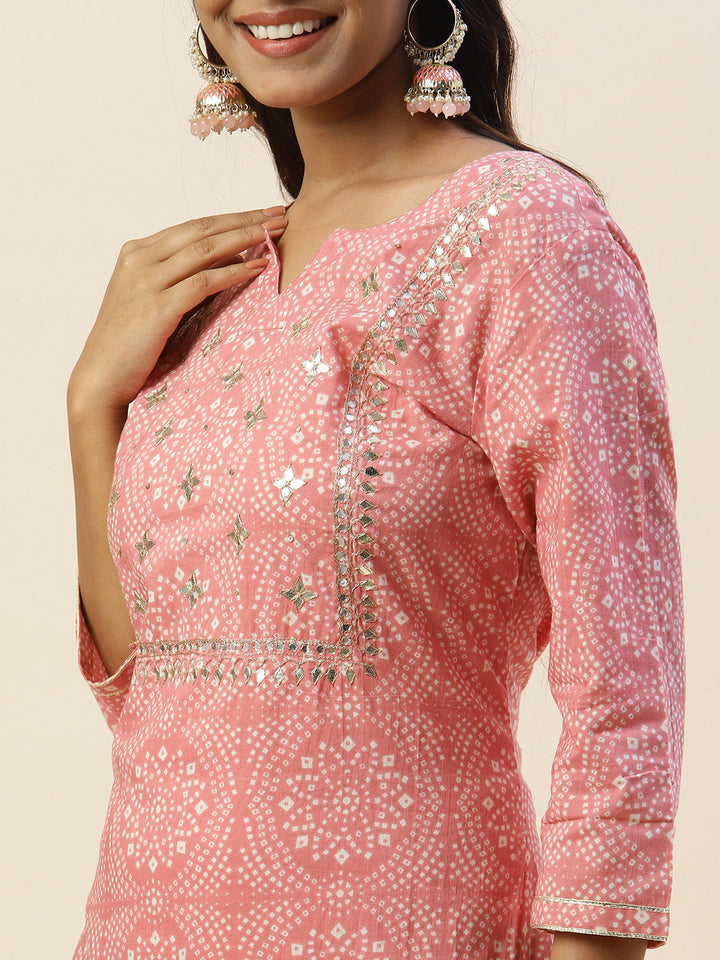 Printed Cotton Kurta With Pants