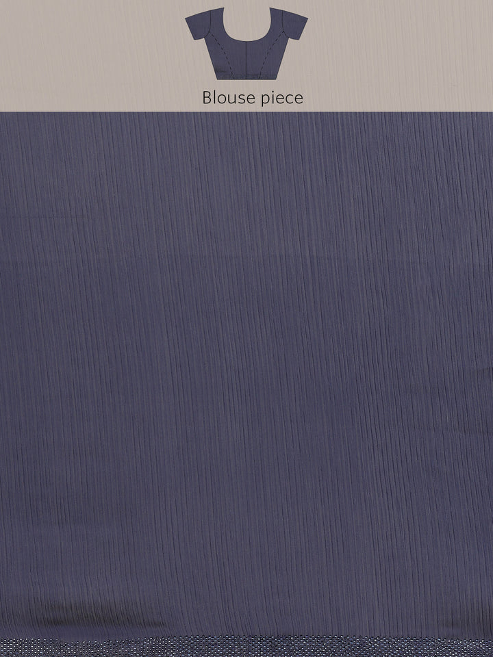 Zari Border Booti Chiffon Plain Saree