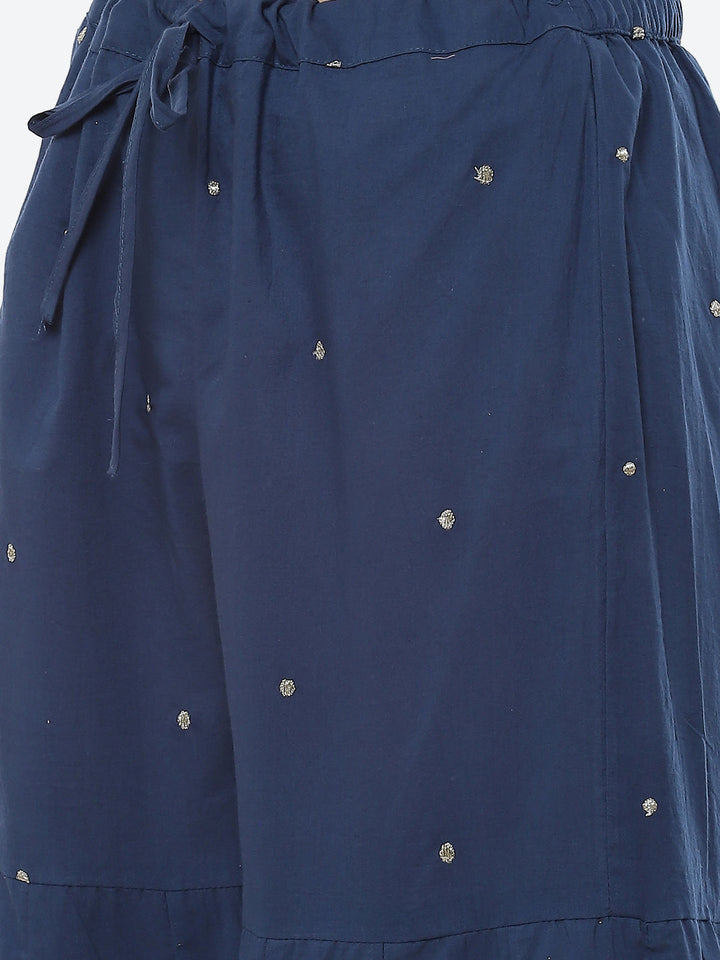 Printed Cotton Kurta With Garara &amp; Chiffon Dupatta