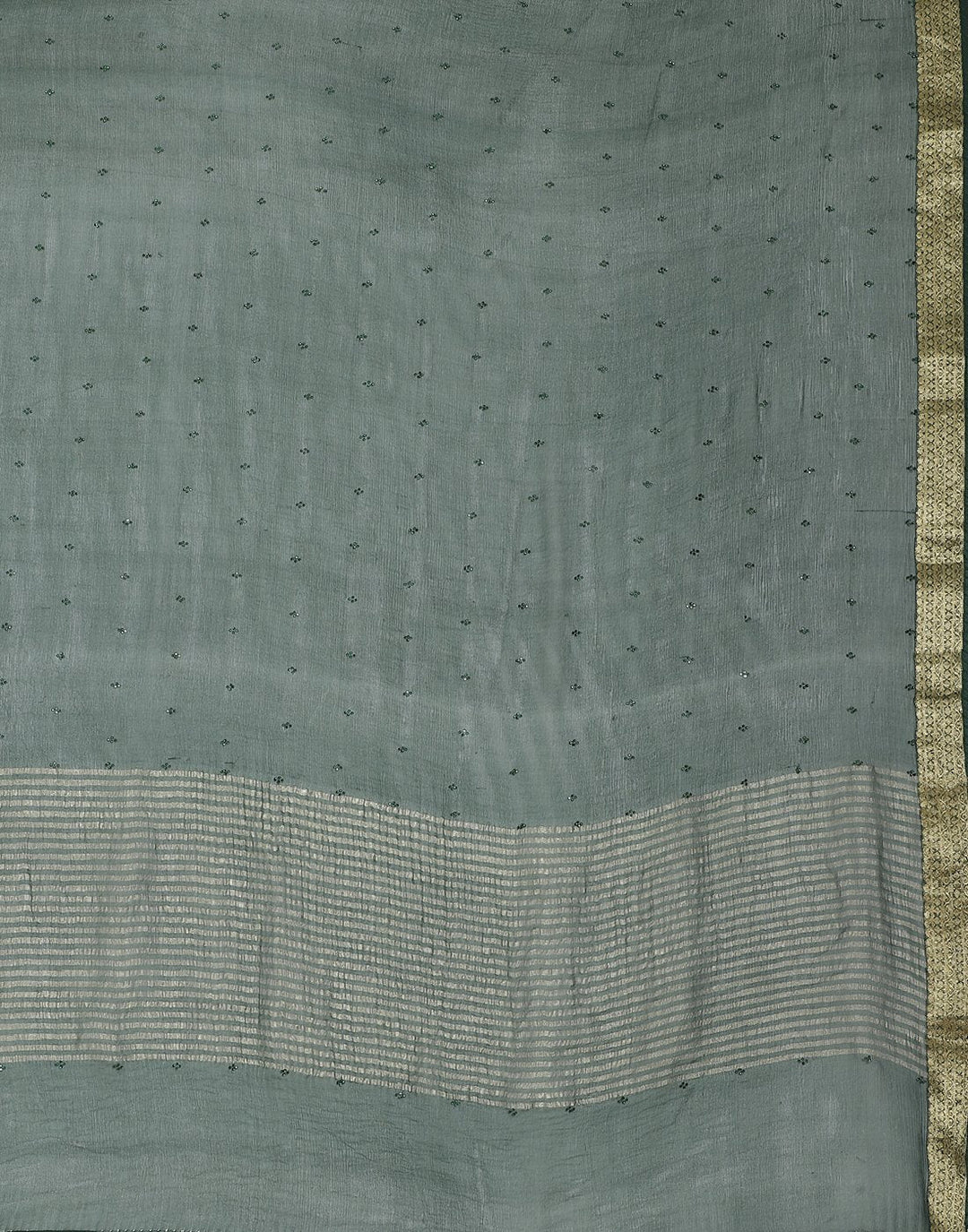 MBZ Meena Bazaar-Green Chiffon Saree