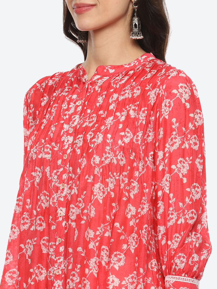 Floral Printed Muslin Kurti