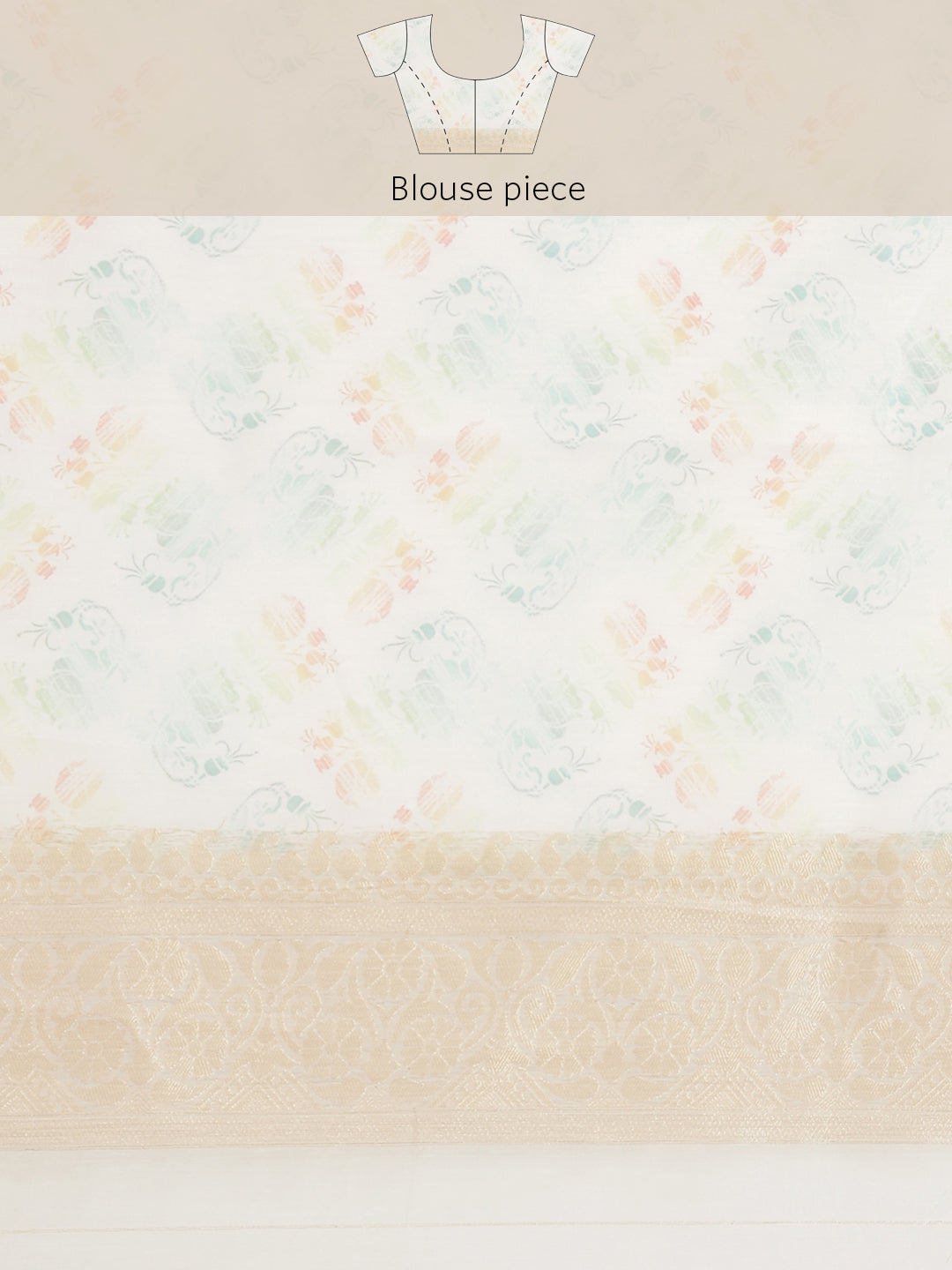 Digital Floral Printed Banarasi Pallu Cotton Chanderi Saree