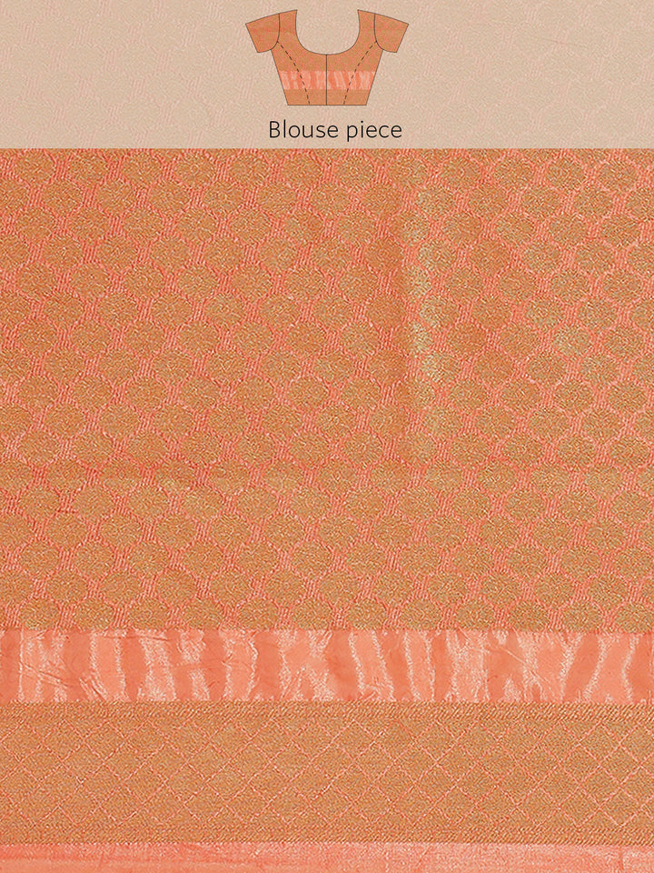 Printed Banarasi Pallu Border Art Handloom Woven Saree