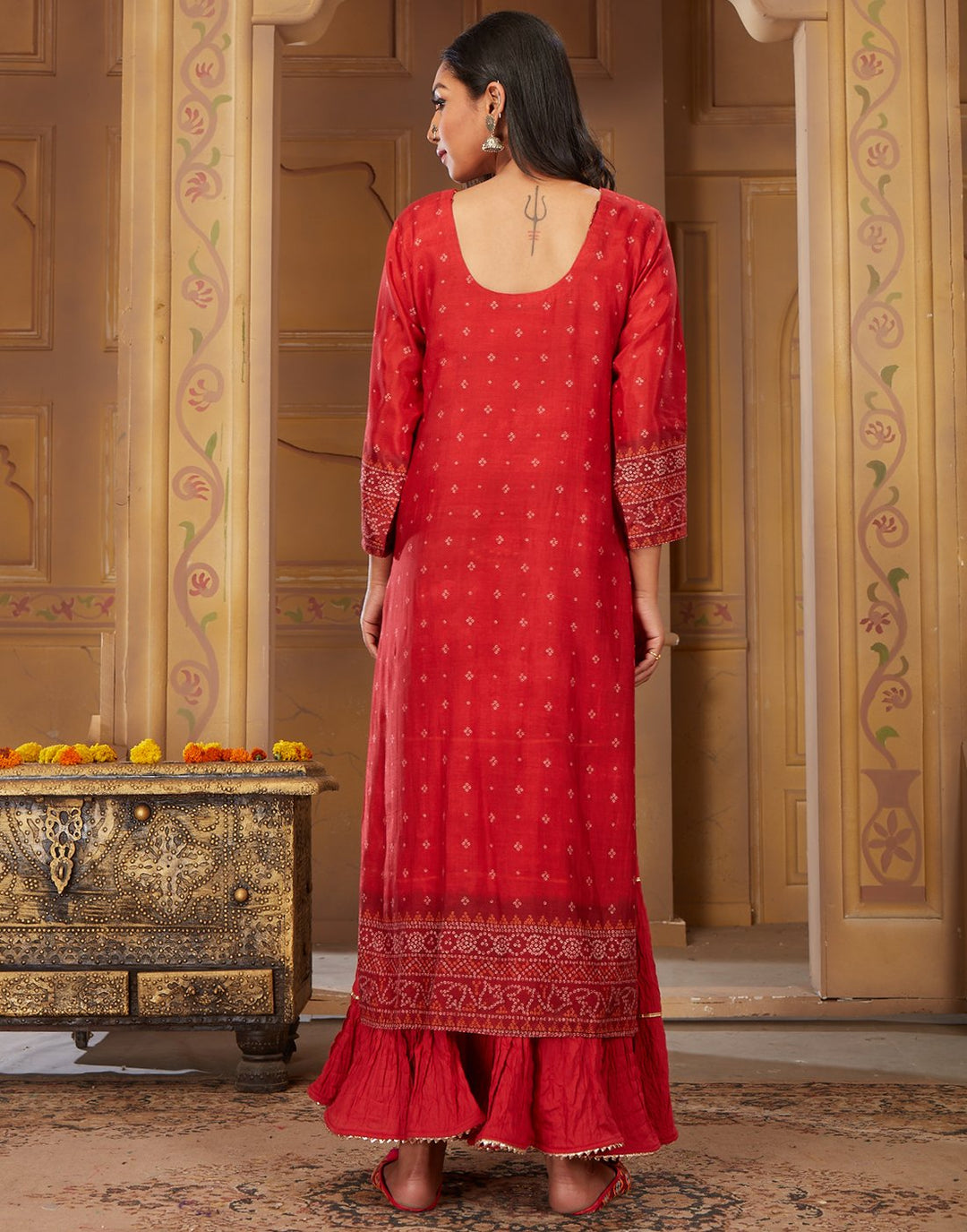 MBZ Meena Bazaar-Blue Cotton Chanderi Kurti