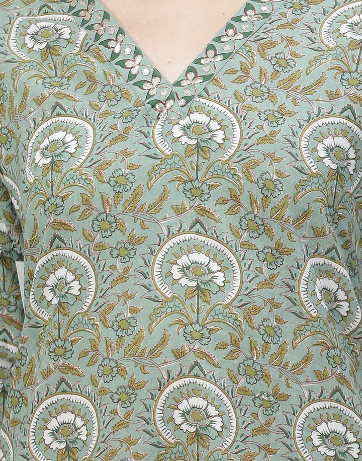 Cotton Printed Kurti with Pant