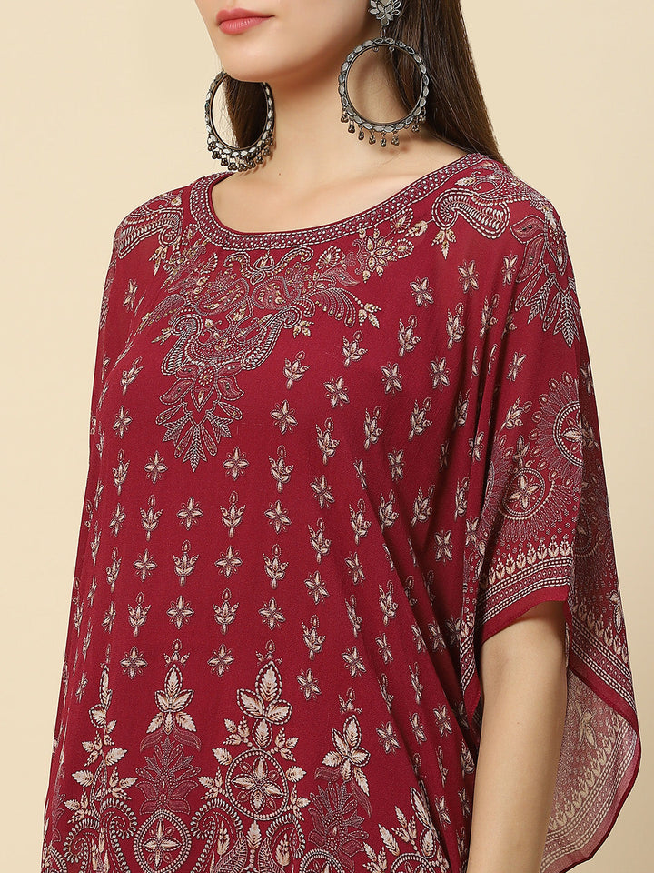 Digital Printed Georgette Kaftan Kurta