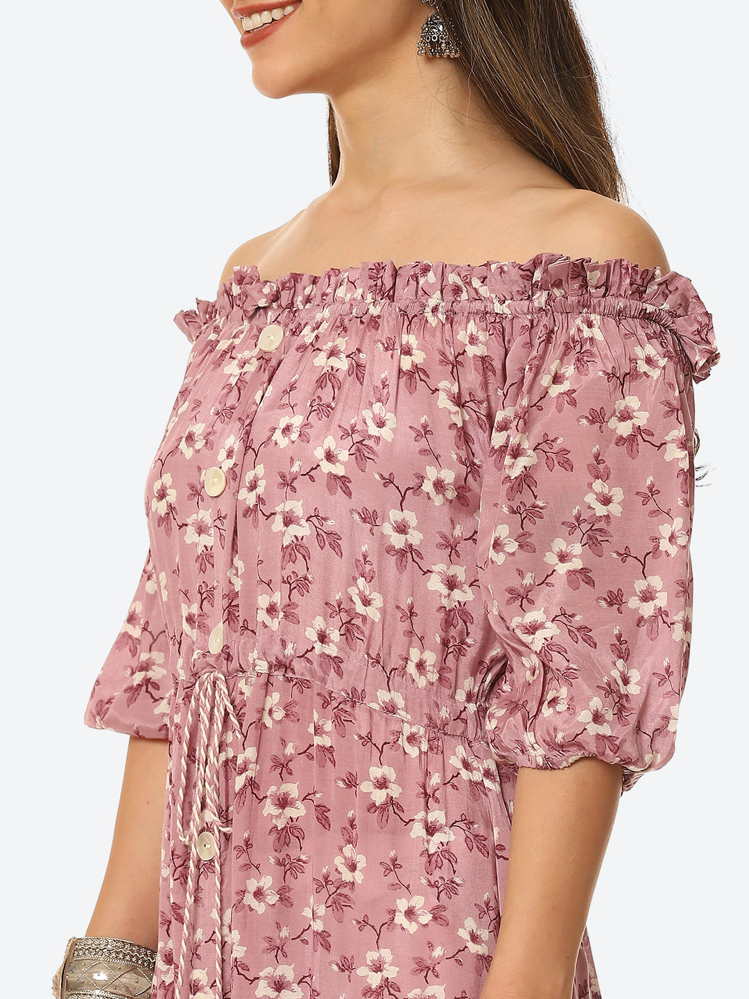 Floral Printed Muslin Kurta