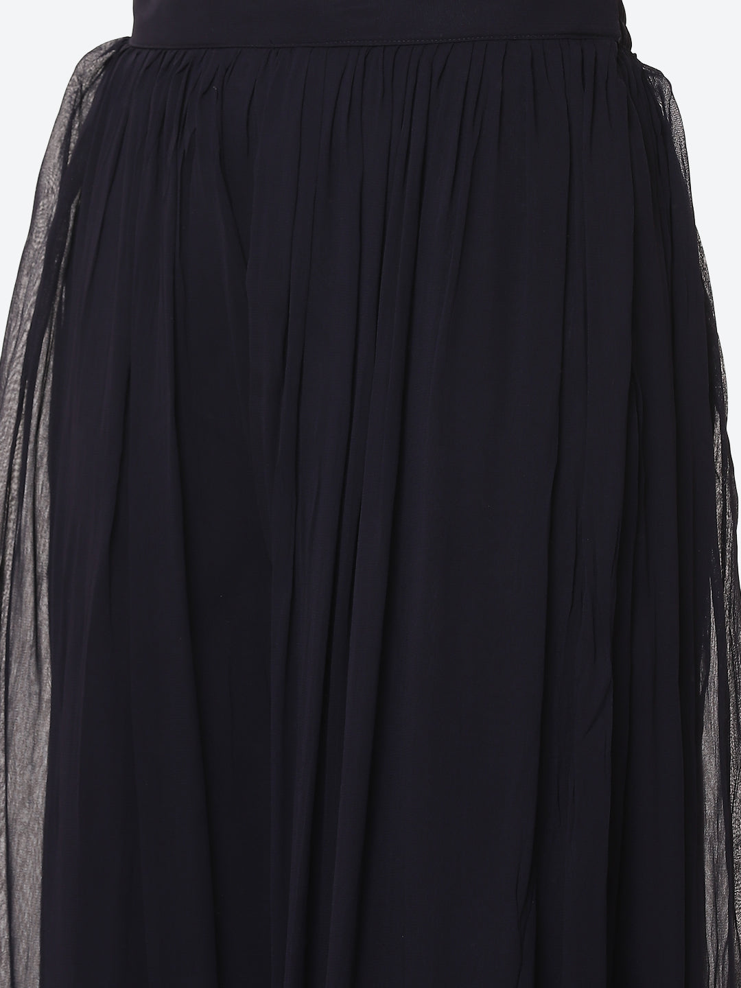 Zari Booti Georgette Kurta With Palazzo &amp; Net Dupatta