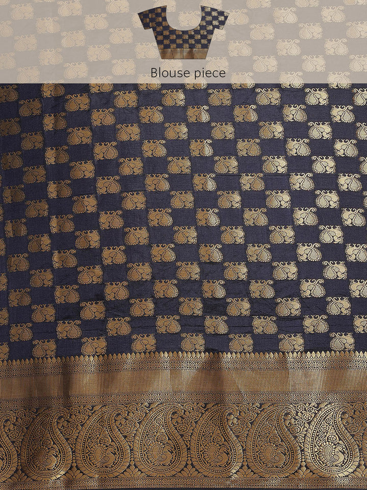 Zari Border Booti Art Handloom Woven Saree