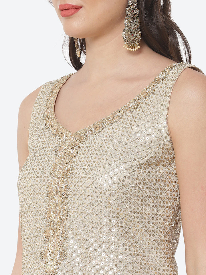Sequenece Georgette Stitched Salwar Kameez With Net Dupatta