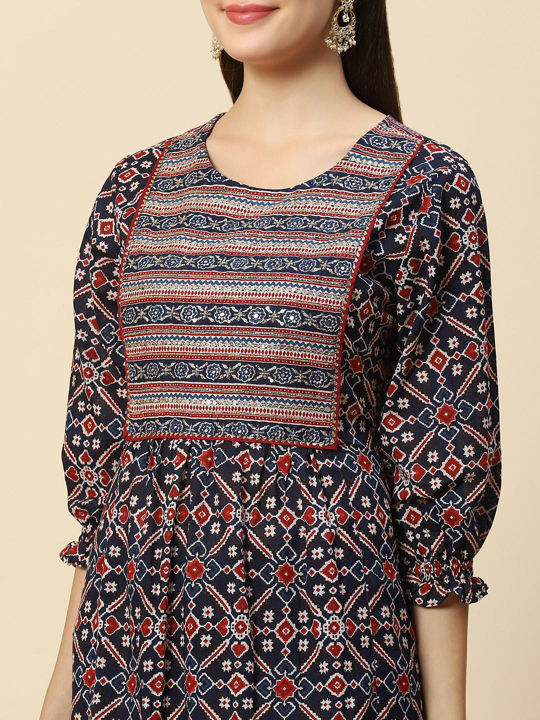 Printed Cotton Kurta With Pants