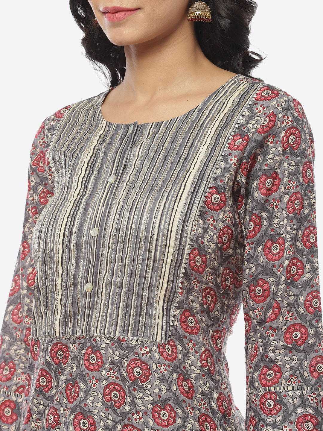 Printed Cotton Kurti With Afghani Pant