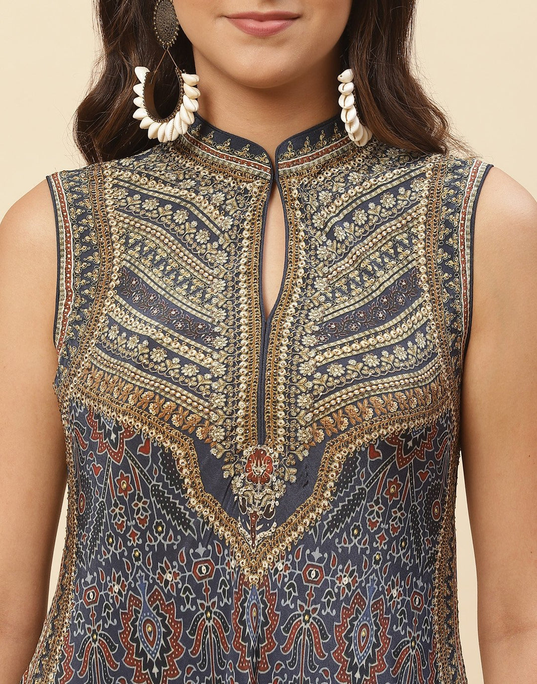 Floral Digital Printed Crepe Gown