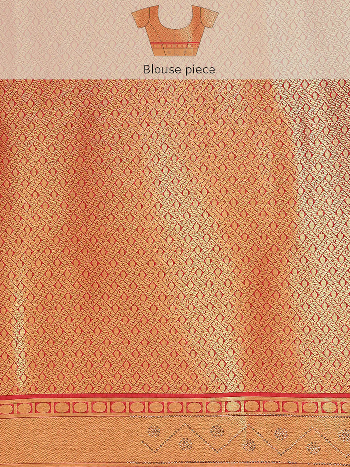 Brocade Art Handloom Saree with Stone Booti