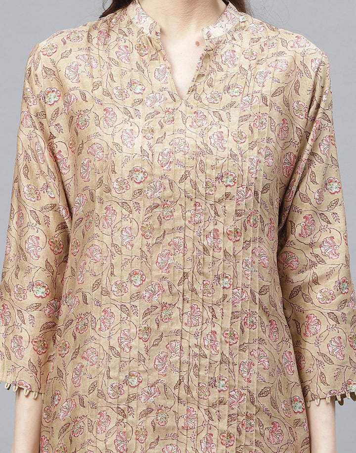 Cotton Chanderi Kurta with Plazzo
