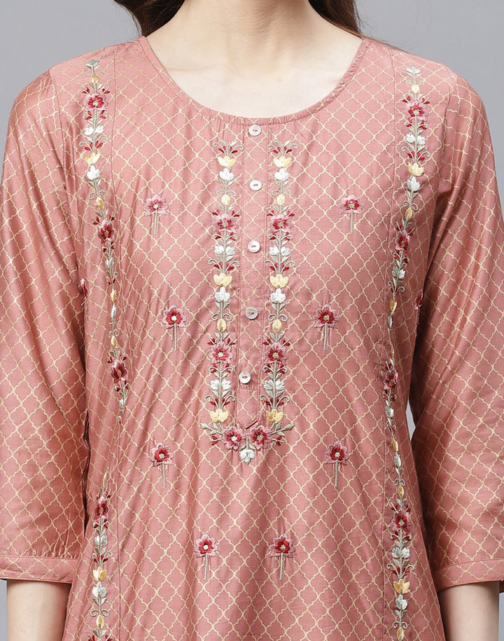 Chanderi Kurti Set