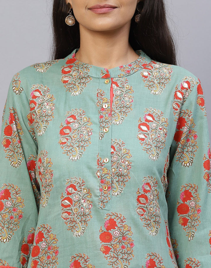 Cotton Printed Kurti Palazzo Pant set
