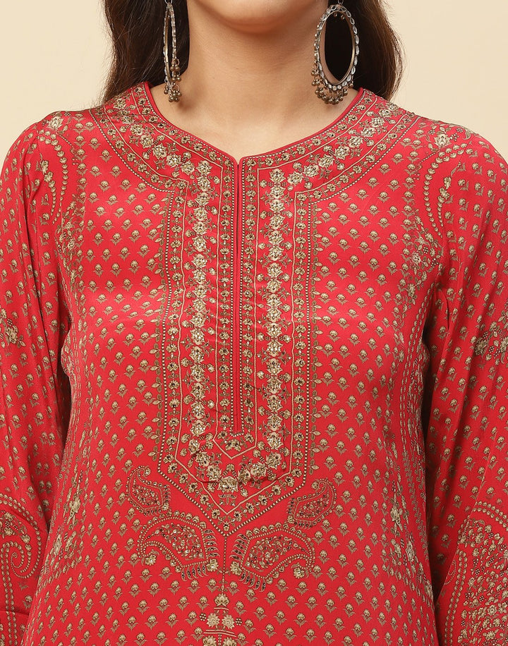 Digital Printed Crepe Salwar Kameez Stitched Suit With Georgette Dupatta