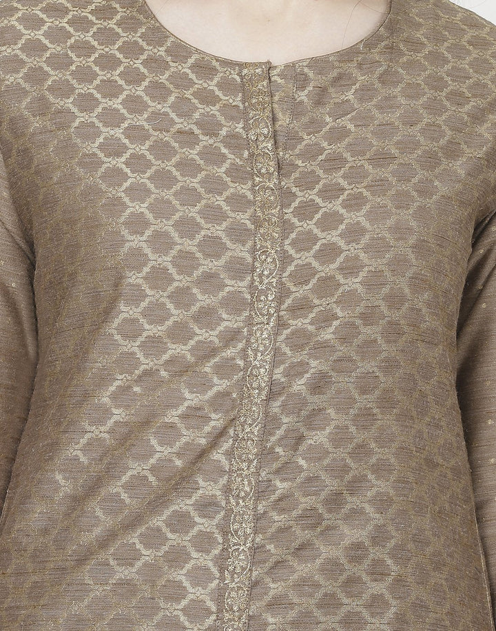 Mouse Art Tusser Kurti with Palazzo