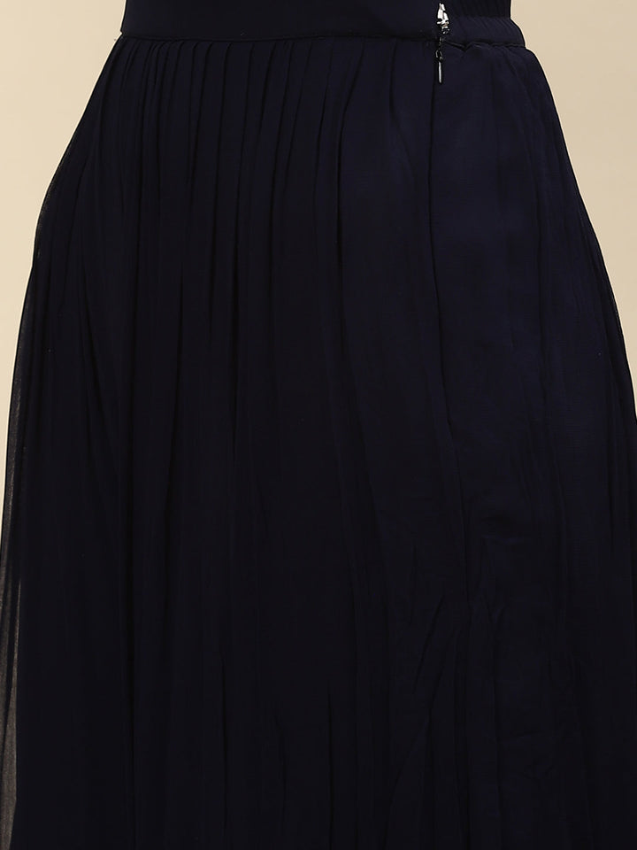 Resham Sequin Embroidered Georgette Kurta With Palazzo &amp; Dupatta