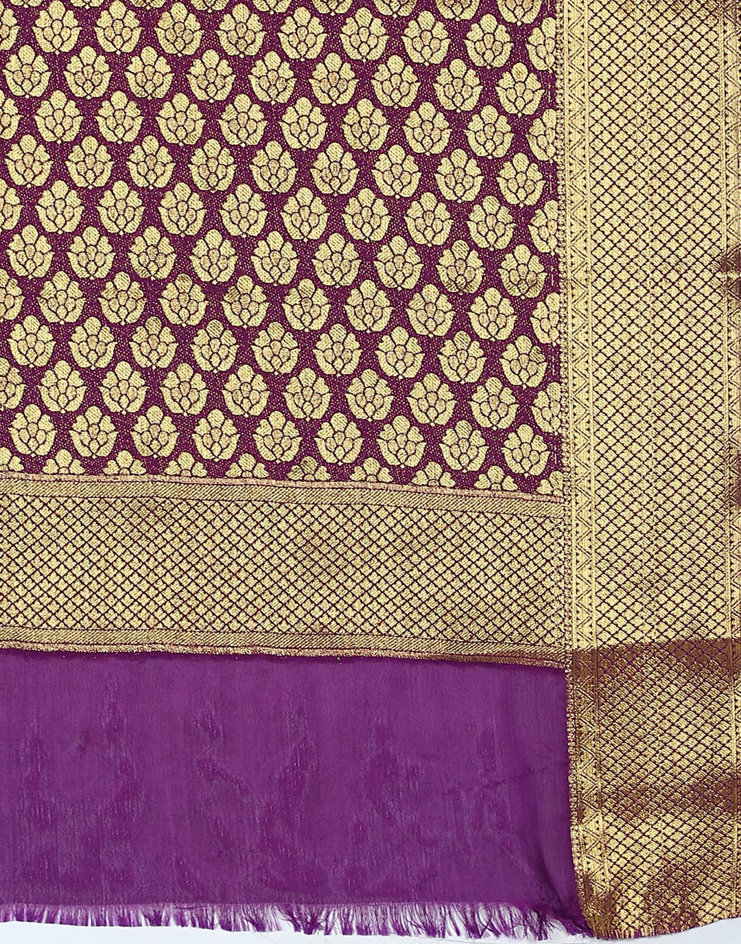 MBZ Meena Bazaar-Red Art Crepe Saree