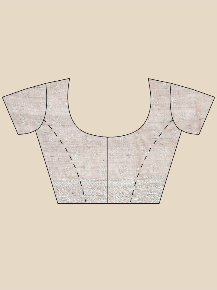 Plain Woven Tusser Saree