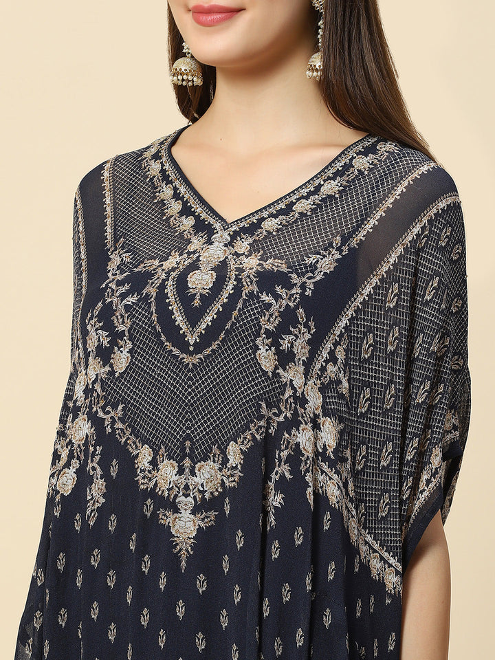 Digital Printed Georgette Kaftan Kurta