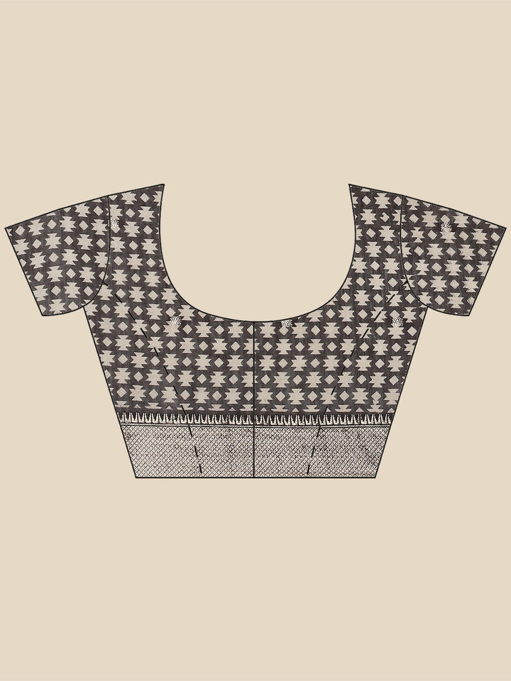 Geometric Printed Handloom Woven Saree