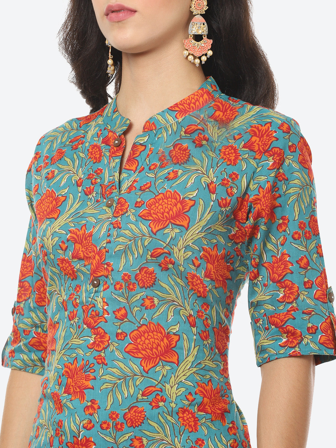 Floral Printed Cotton Kurti