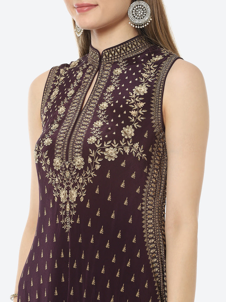 Digital Printed Crepe A-Line Gown Dress
