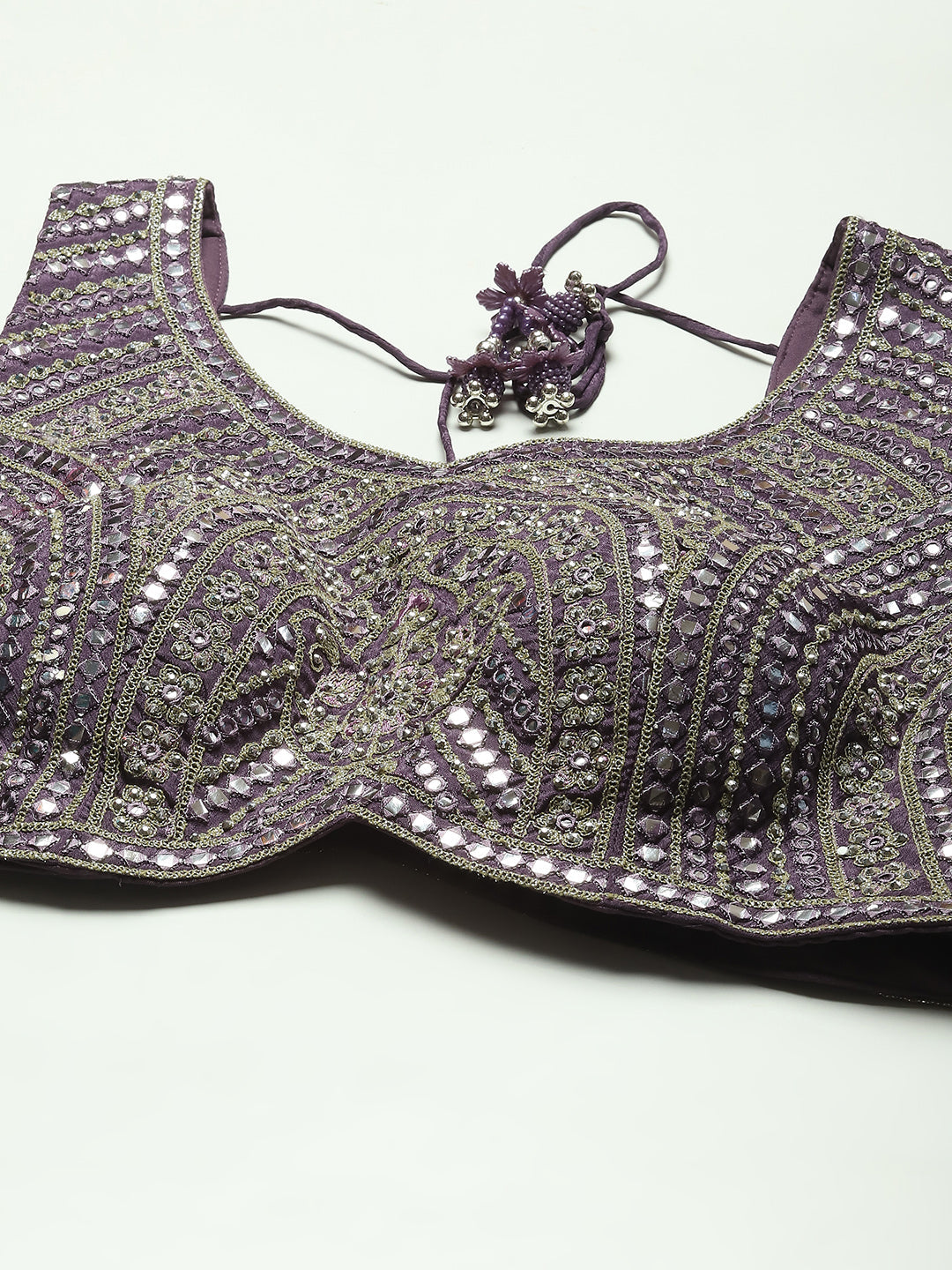 All Over Embroidered Crepe Choli With Lehenga &amp; Dupatta