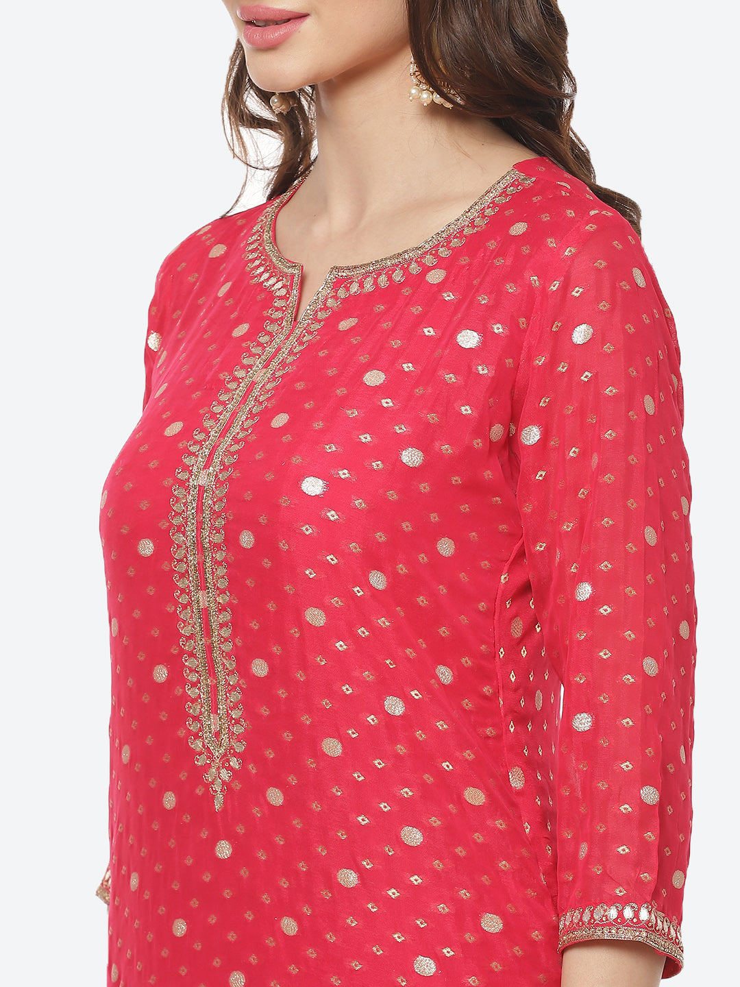 Sequence Gota Patti Georgette Kurti With Pant