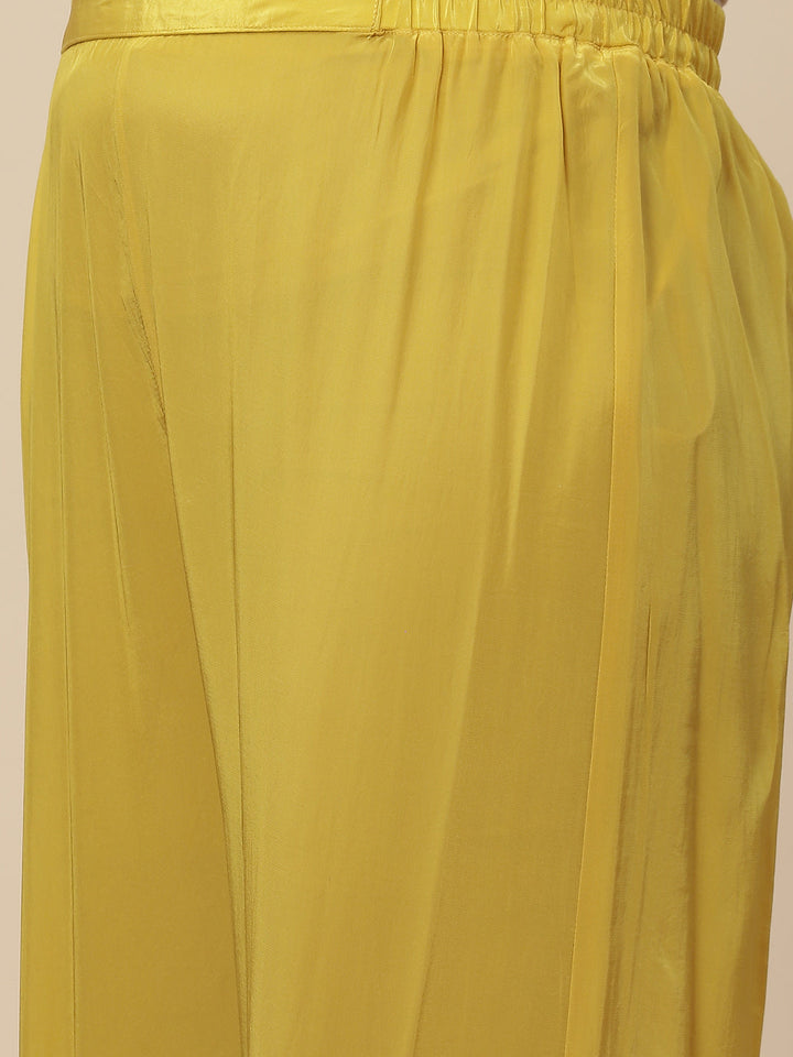 Sequin Printed Crepe Kurta With Pants