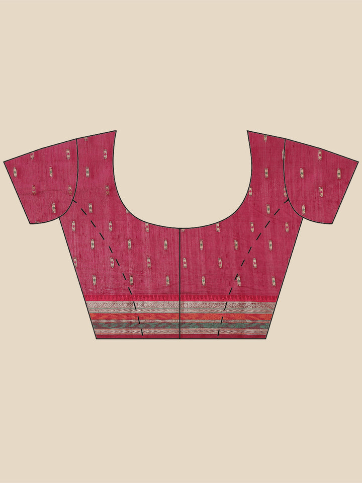 Zari Border Booti Woven Handloom Saree