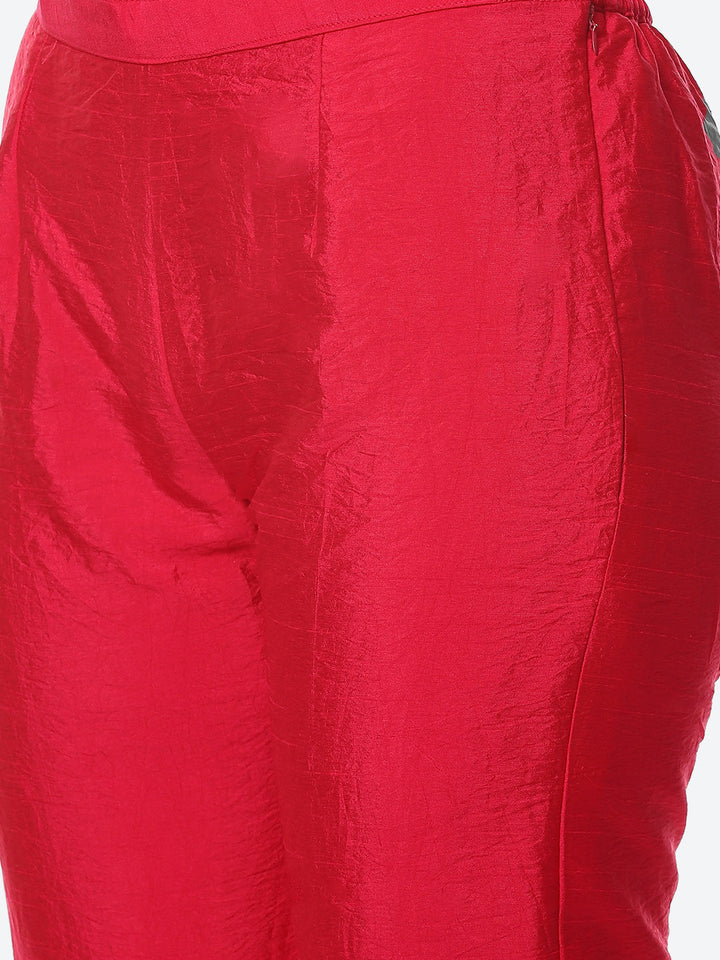 Zari Neck Embroidered Booti Border Kurta With Pant &amp; Dupatta