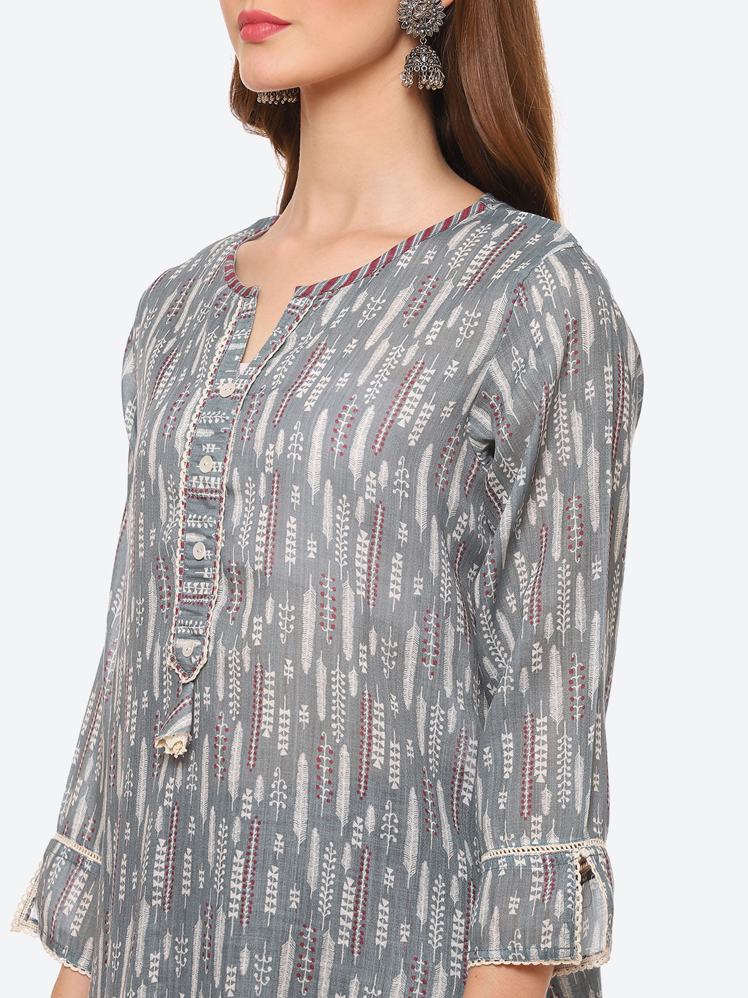Printed Cotton Kurta With Pant
