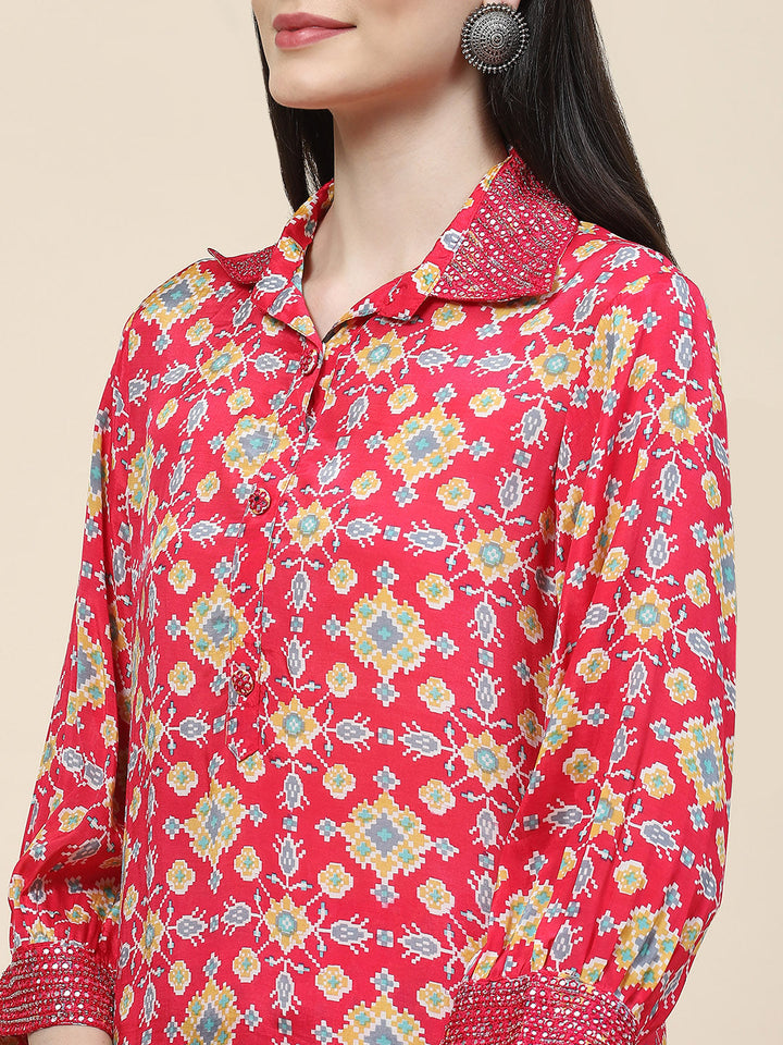 Printed Cotton Kurti With Pants
