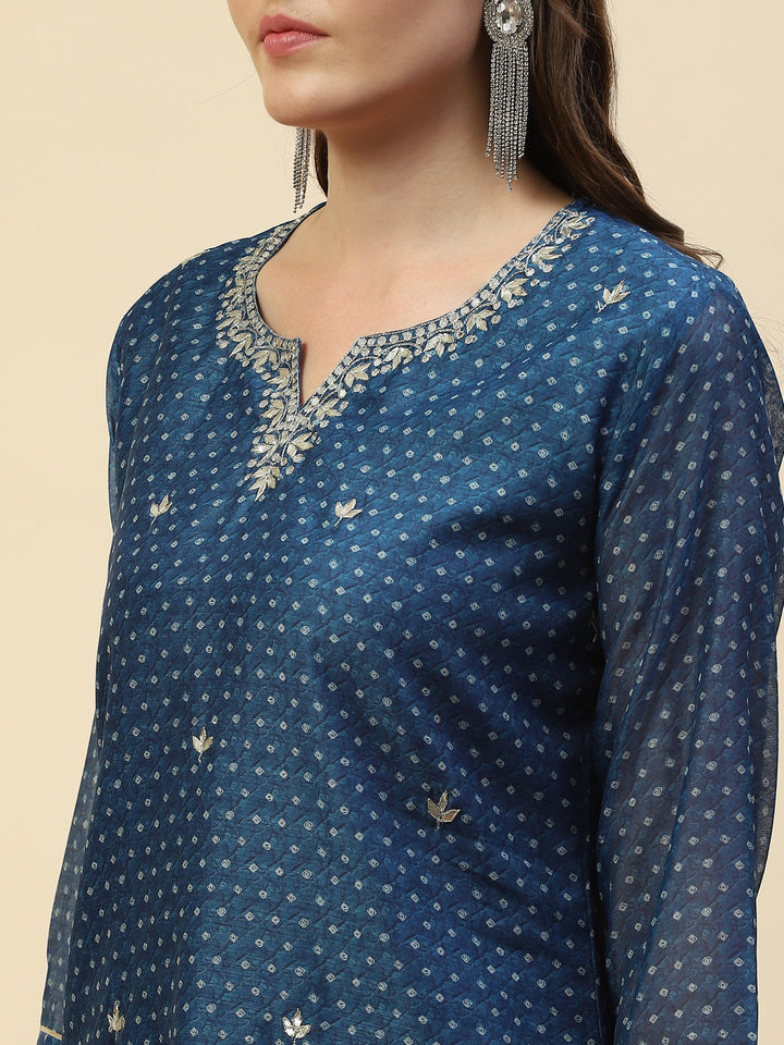 Gota Work Chanderi Kurta With Pants