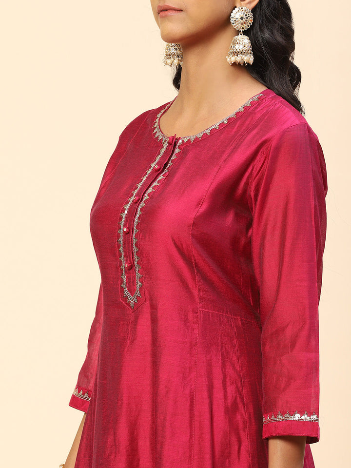 Plain Chanderi Kurta