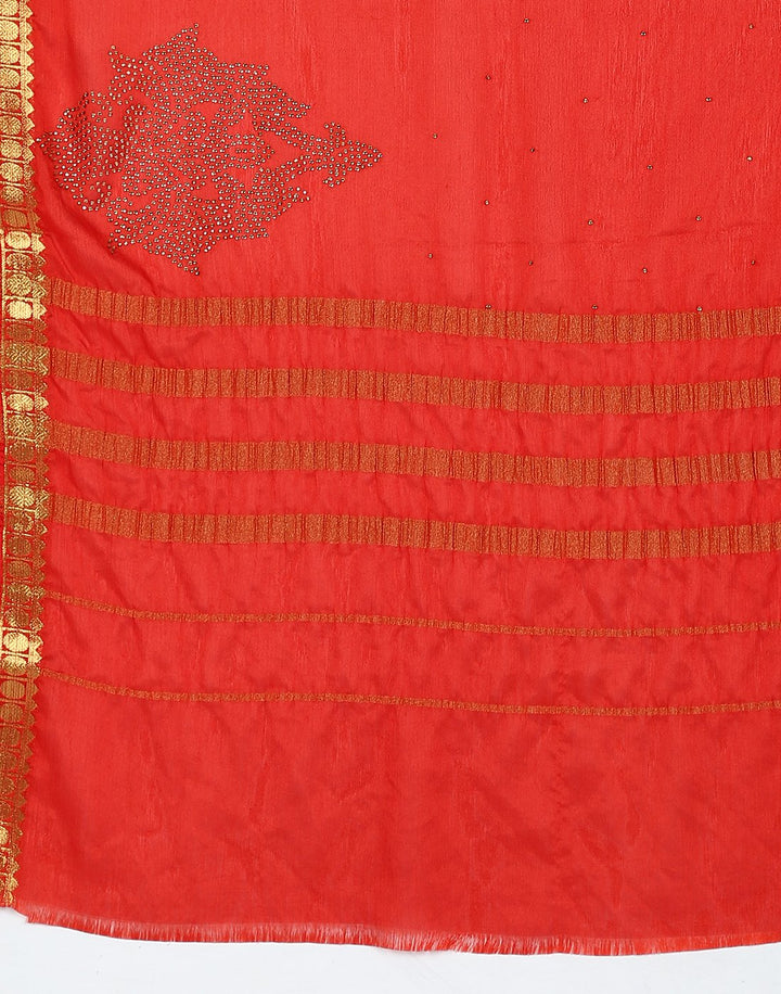 MBZ Meena Bazaar-Yellow Art Crepe Saree