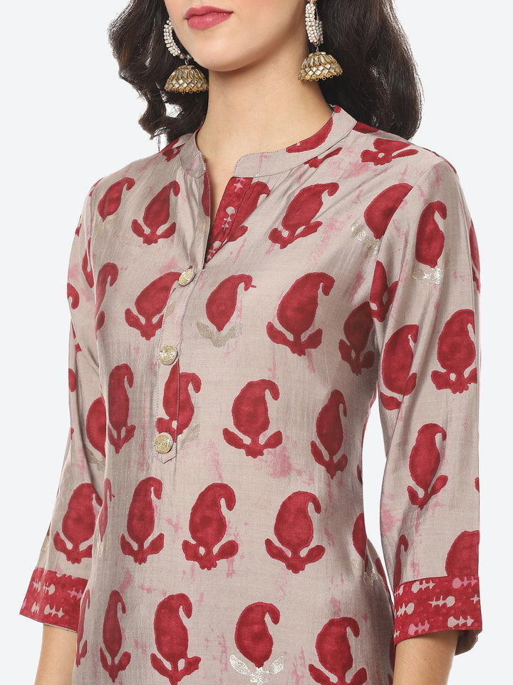 Paisley Printed Muslin Kurti With Pant