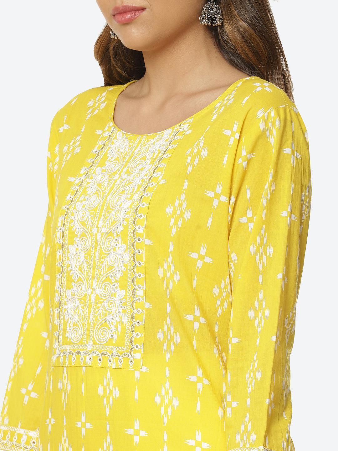 Sequin Work Printed Cotton Kurta