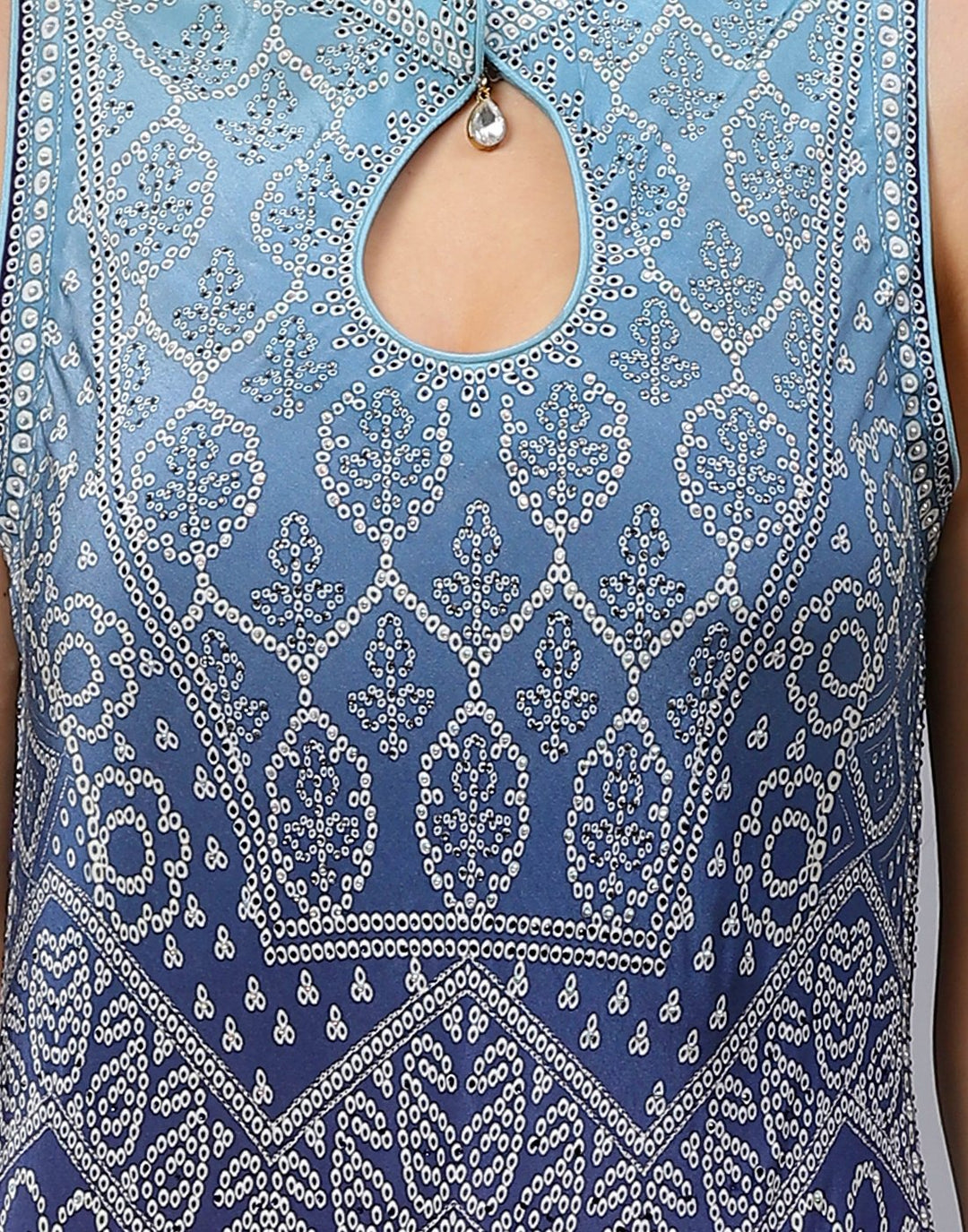 Blue and Peach Pink Dress