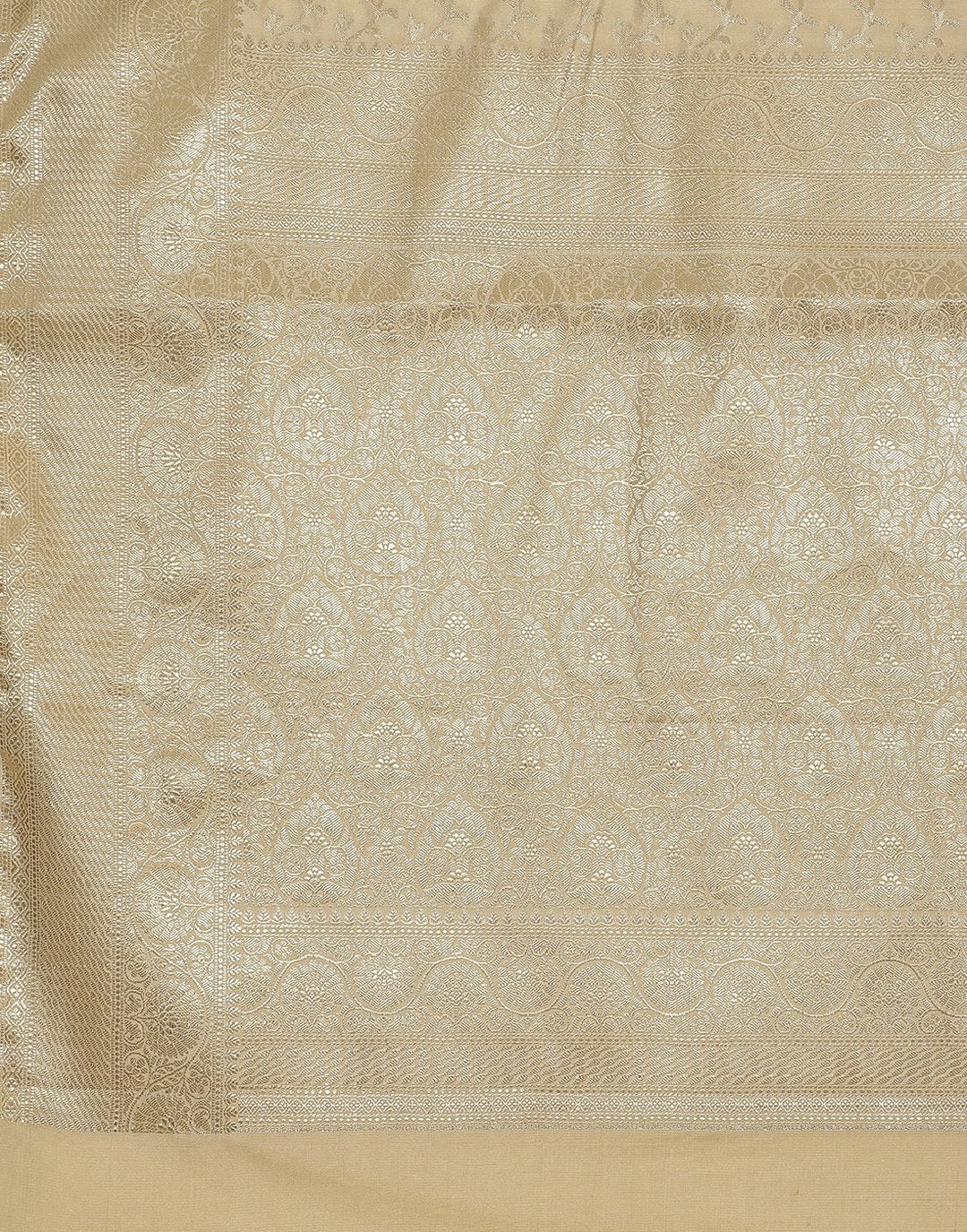 Beige Banarasi Art Handloom Saree