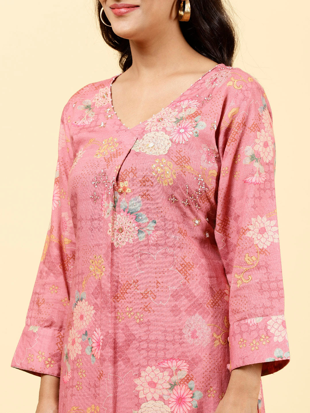 Printed Cotton Kurta With Pants