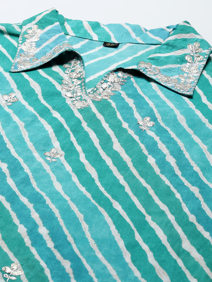 Printed Cotton Kurta With Pants